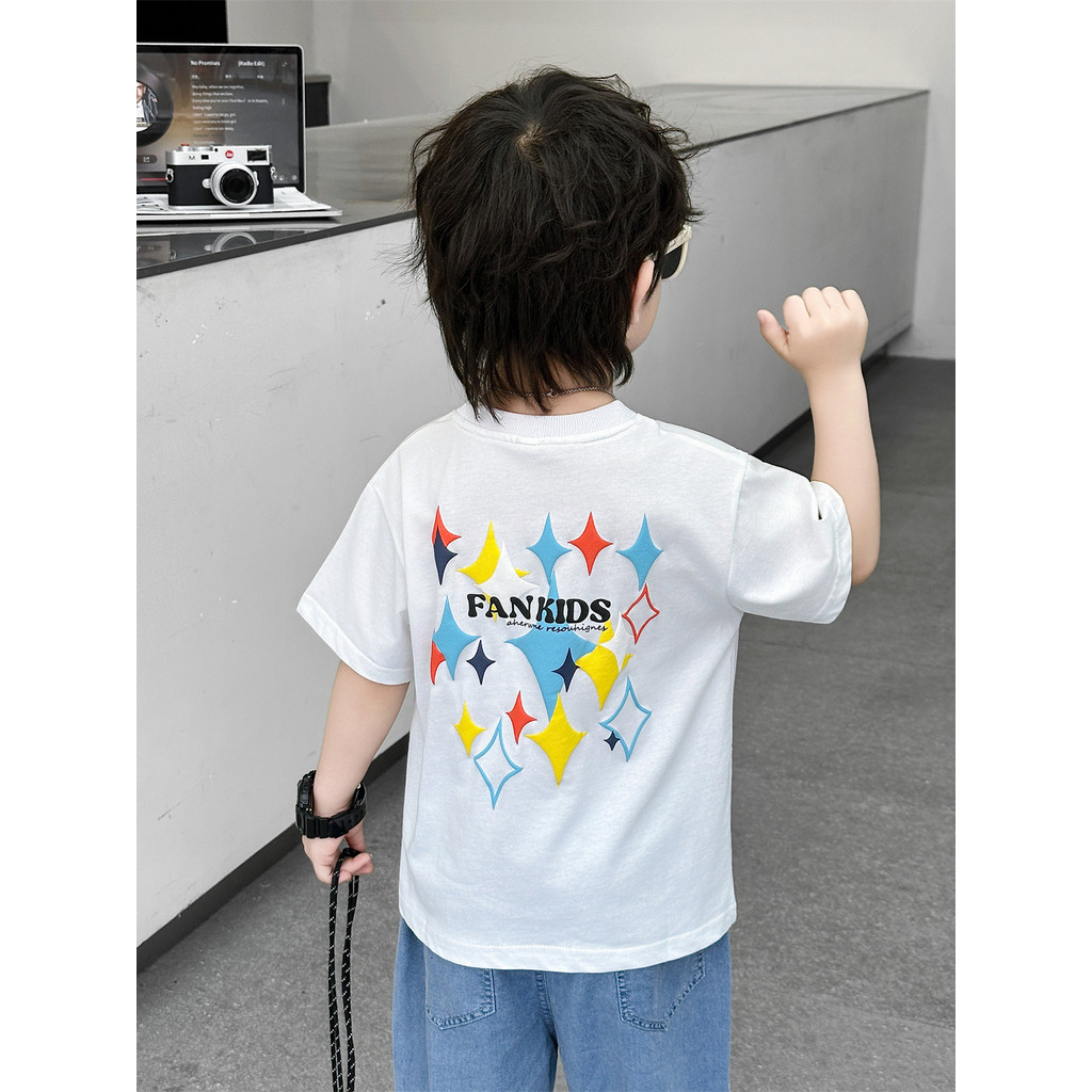 Meninos camiseta de manga curta 2026 novo estilo crianças verão camiseta verão bonito médio crianças pequenas meninos br