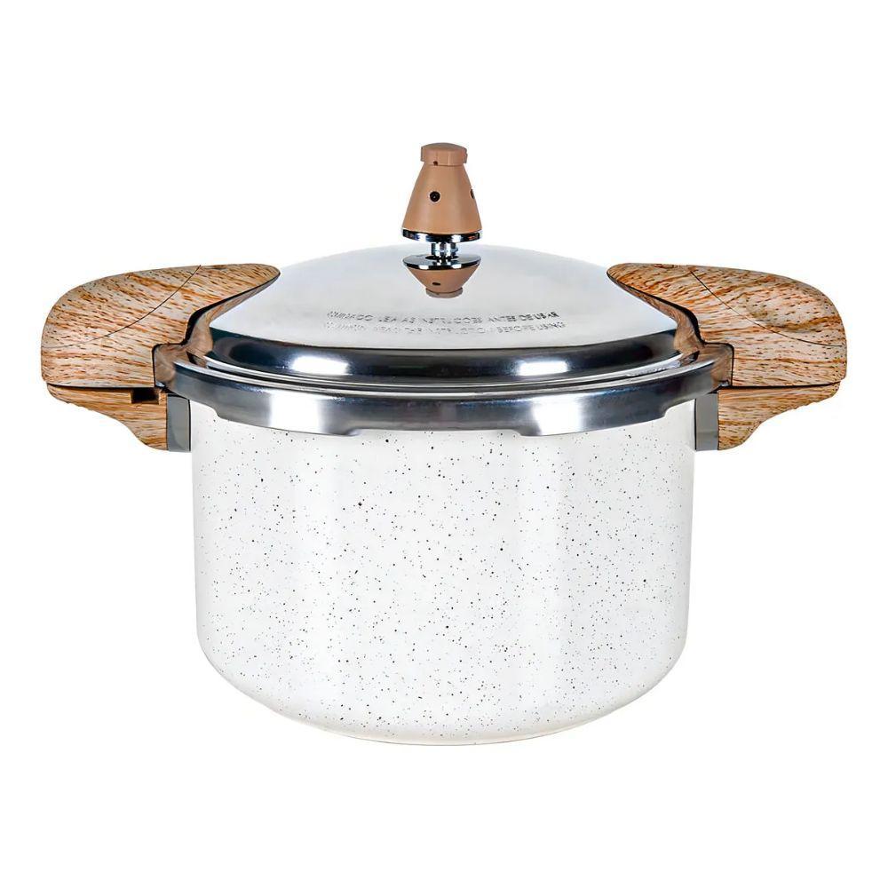 Panela De Pressão Brinox Vanilla 5,4l Indução Ceramic Life C Creme