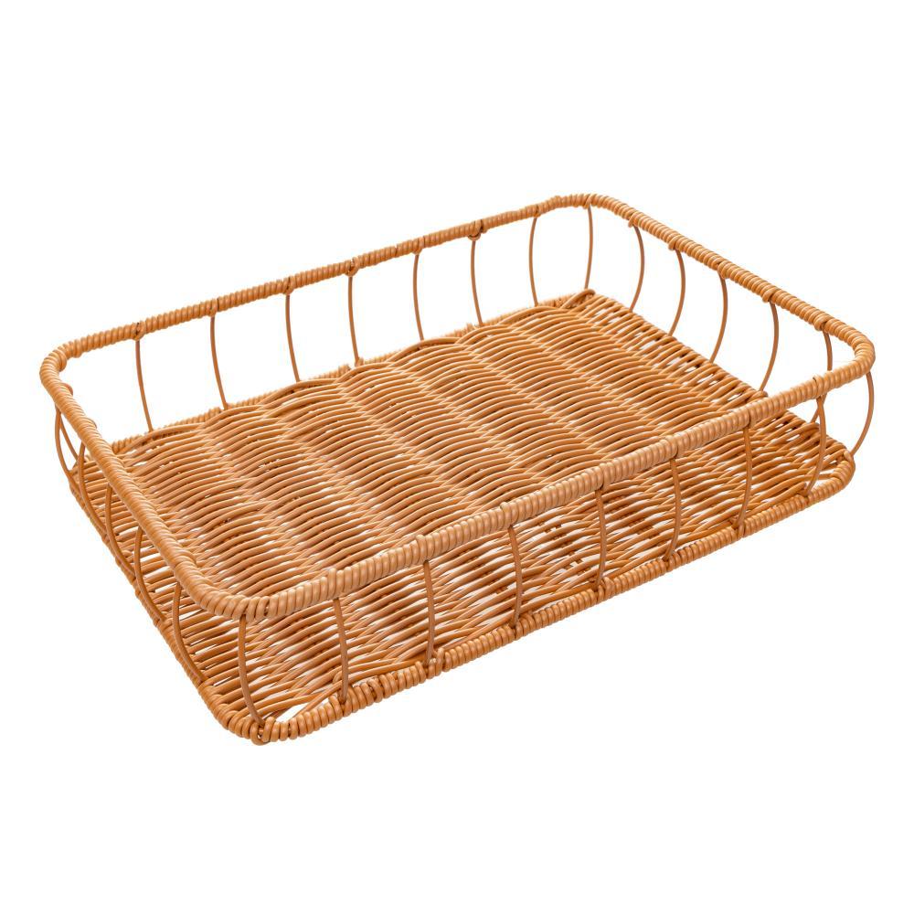 Bandeja Retangular Olaria 33cm x 23cm x 7cm Natural Plástic