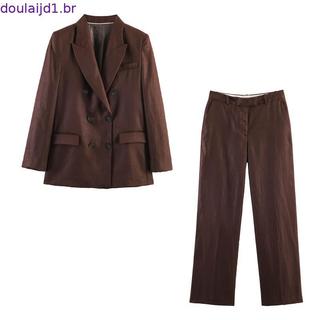 Novo Blazer feminino de dois cardigãs2627809 Calças Calças Calças2624809 Conjunto de conjunto de conjunto