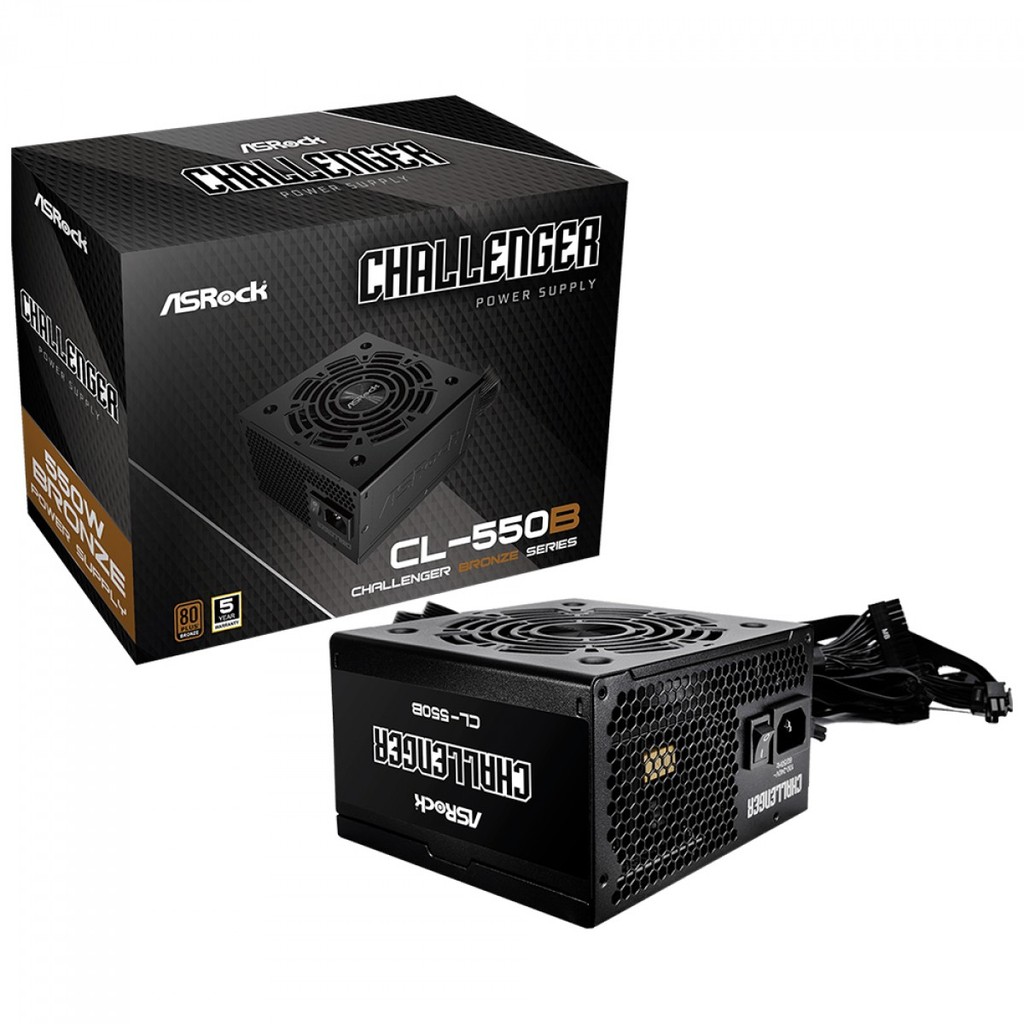 Fonte ASRock Challenger CL-550B 550W 80 Plus Bronze ATX 2.52 PFC Ativo Gamer Alt