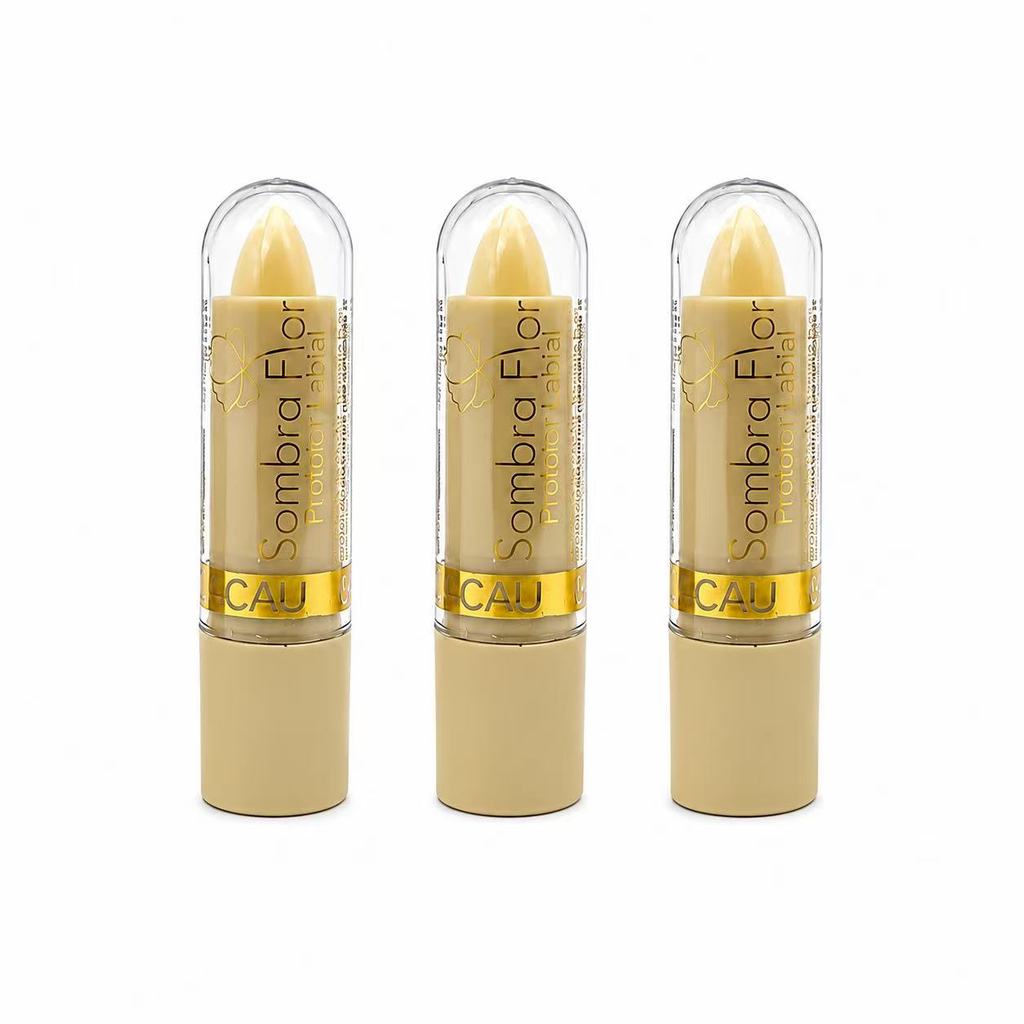 Kit 3 Manteiga De Cacau Bastão Tradicional -Sombra Flor- Hidratantes Labial