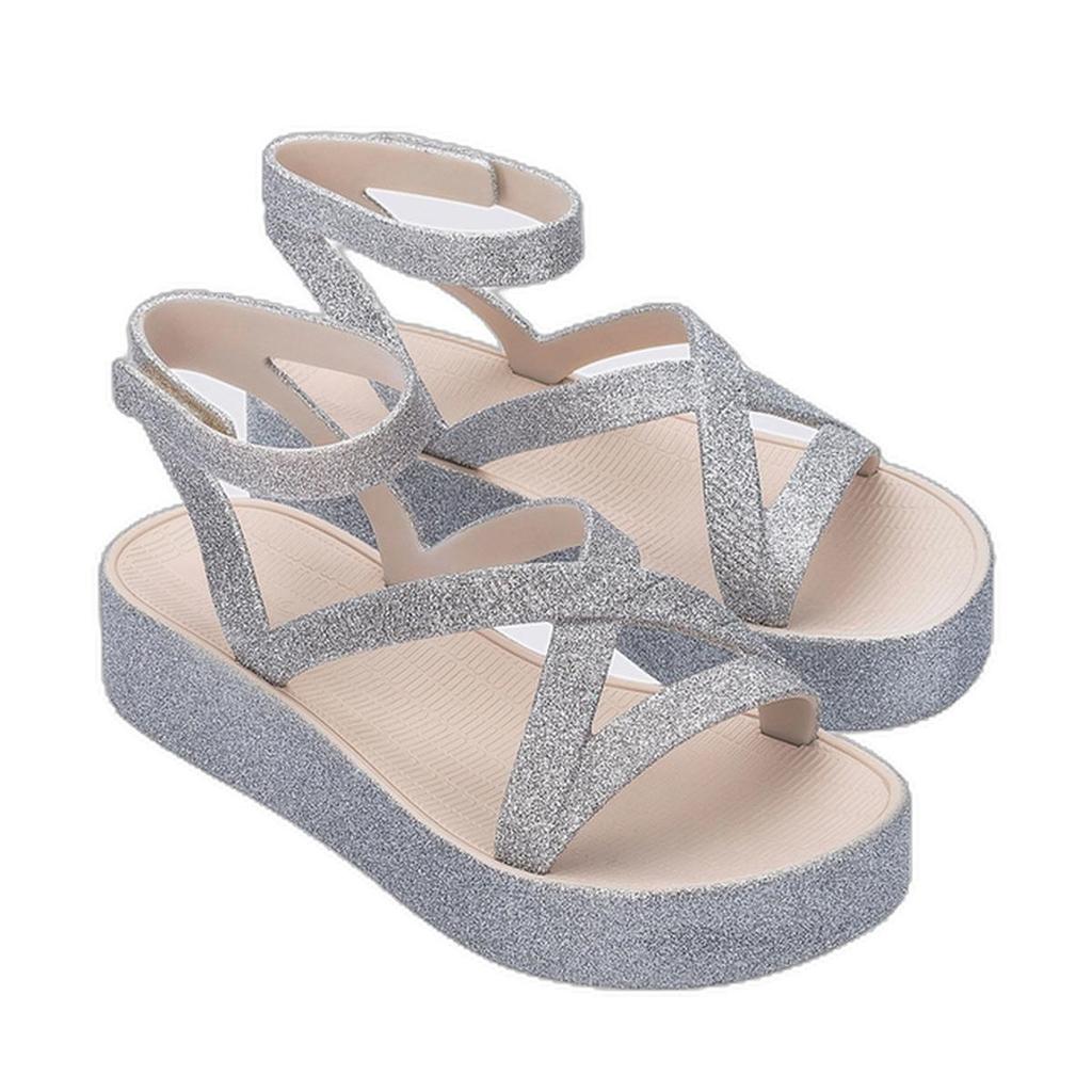 Melissa Sun Barra Platform II Bege Glitter 38066 — imagem 2 de 2