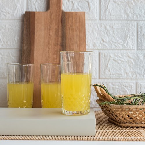 Conjunto 6 Copos De Vidro 280ml Lily Requinte E Durabilidade Para Suco Refrigerante