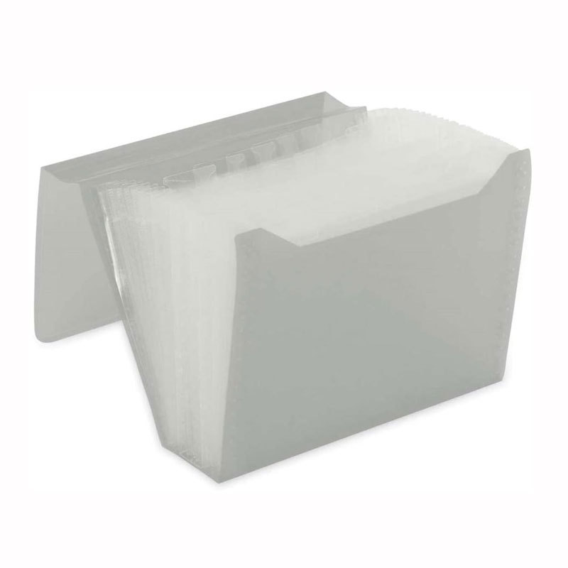 Pasta sanfonada duplicata 12 divisões Cristal Polibras