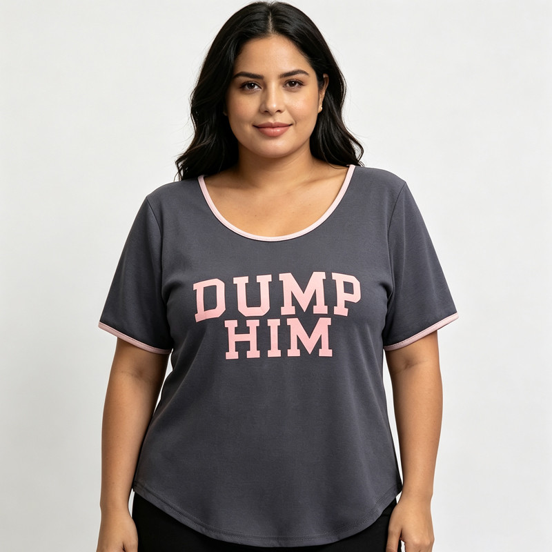 [Roupas femininas plus size] Camiseta Casual solta 150kg pode usar 150kg Roupas femininas plus size Fat mm Cover Flesh B
