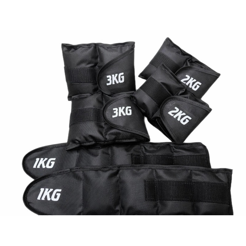 Kit 3 Pares de Caneleira Peso Perna 1kg ao 3kg Reforçada Musculação Tornozeleira Academia Fitness Glúteo Coxa