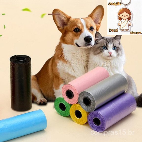 Refil Cata Coco Sacolas 225 Saquinhos Biodegradável Prático Para Pet Saco Cata Refil Caca