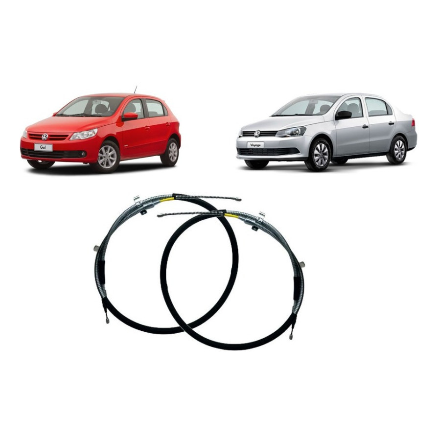 Par De Cabo De Freio de Mão Volkswagen Gol Voyage Modelos G5 G6 G7 Ano 2008 Em Diante