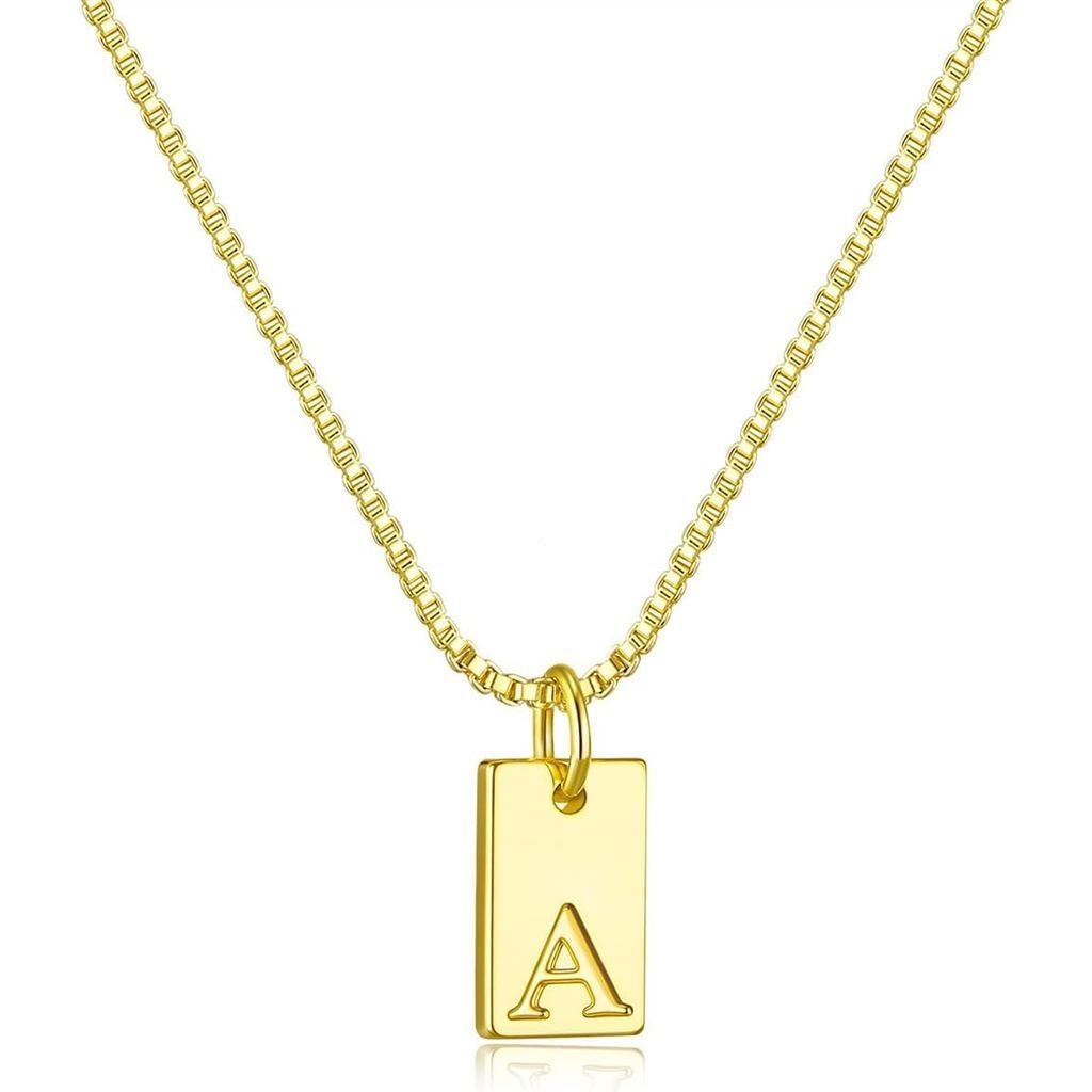 Colares com Inicial para Mulheres, Banhados a Ouro 14K, Colar com Letra, Colar Pingente Delicado com Nome, Presentes