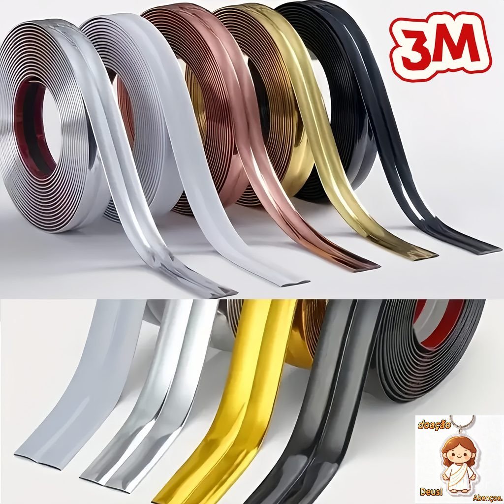 Perfil Cantoneira de PVC 10MMX 10MM / 15MMX 15MM com fita 3M / barras de 3 Metros
