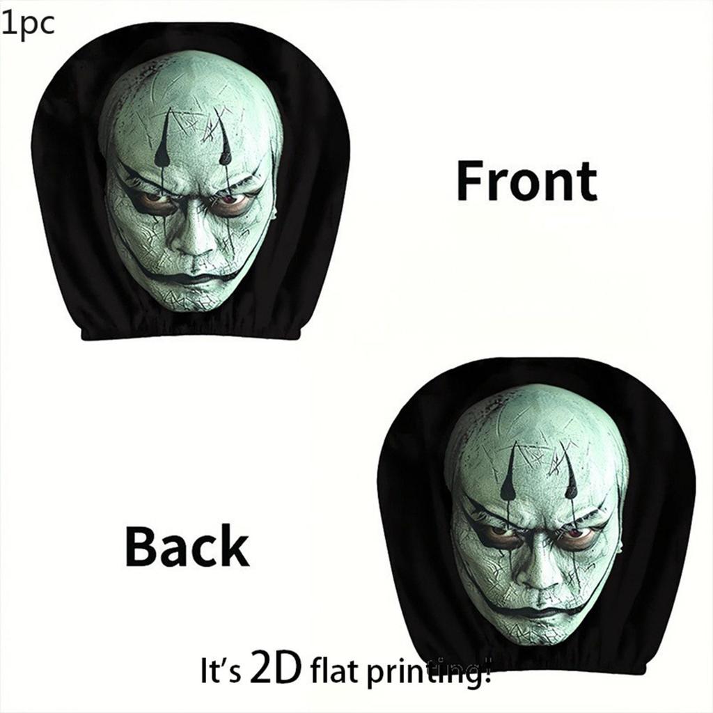 2 Peças 2D Estiramento Encosto De Cabeça Do Carro Cobre Halloween Assustador Fantasma Assento De Ajuste Universal heqoib