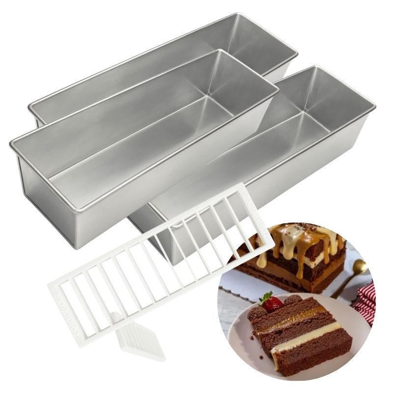 Kit 3 Formas Para Bolo Slice cake pão de forma e 01 Marcador Fatia Caparroz