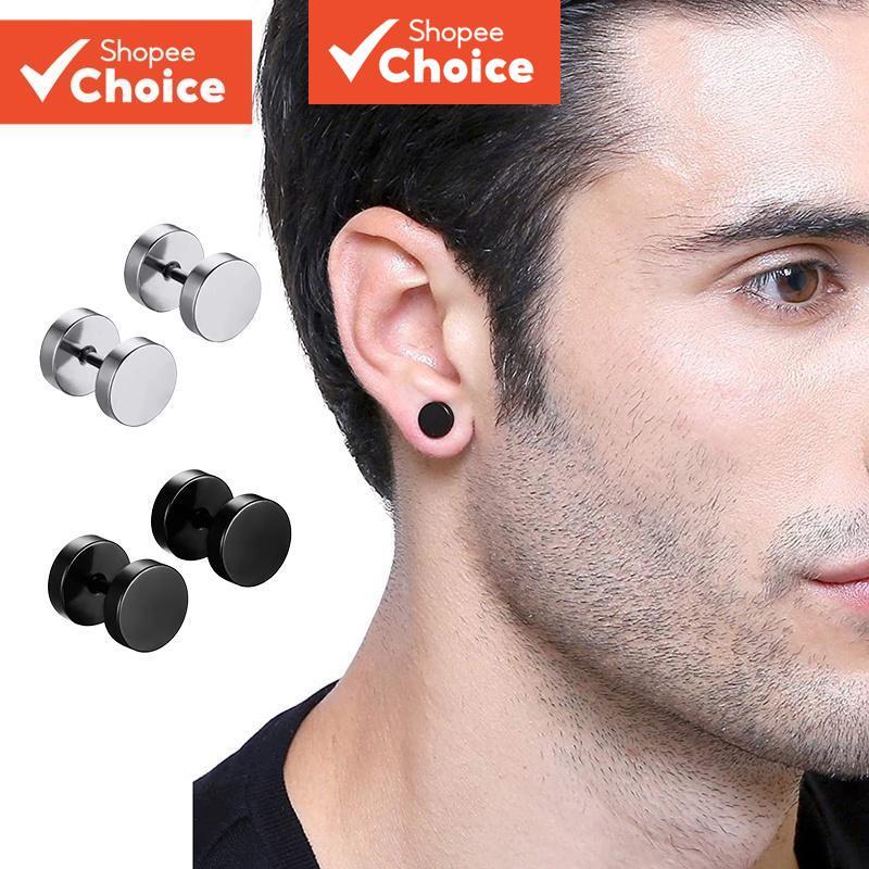 Brincos Masculinos Punk Com Barra Gótica De Aço Inoxidável , Joias Para Mulheres E Homens , Hip Hop