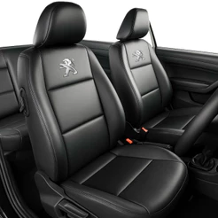 Capas De Banco Carro 100% Couro Peugeot Impermeável C/ Porta Revistas Premium Todos Carros Modelos