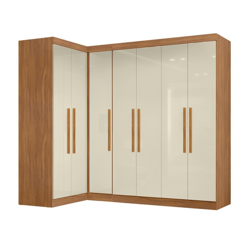 Guarda Roupas Modulado de Canto Madrid com 7 Portas Branco Maxel