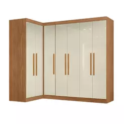 Guarda Roupas Modulado de Canto Madrid com 7 Portas Branco Maxel
