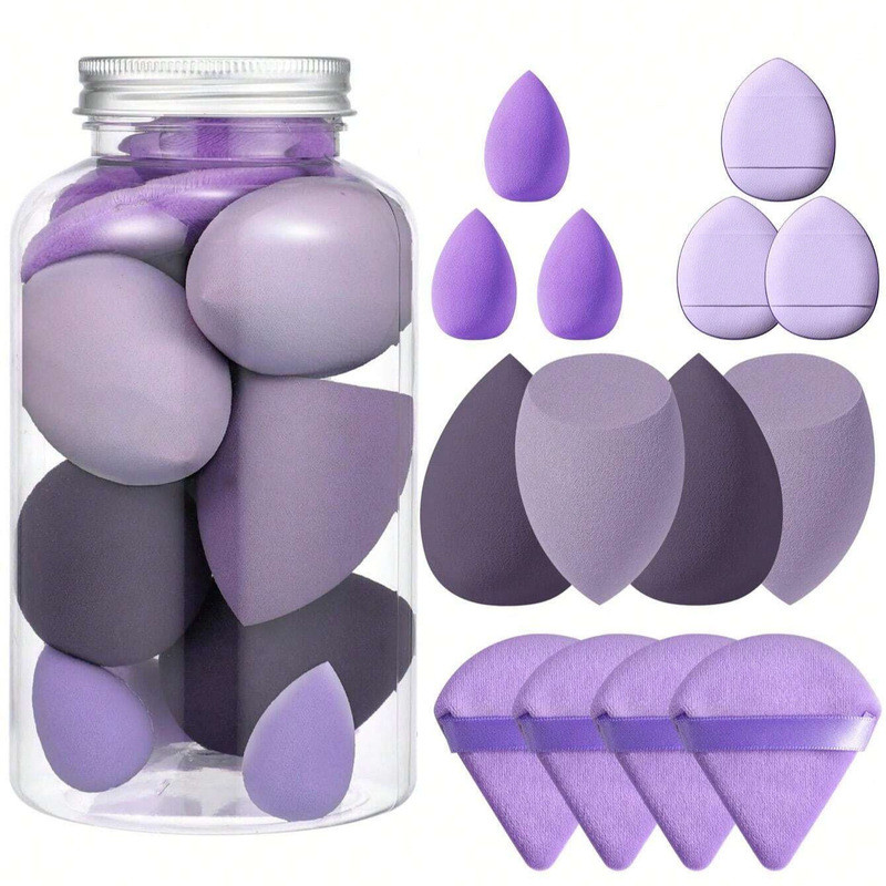 S14-Piece conjunto deriva engarrafado beleza ovo enlatado esponja puff maquiagem beleza puff maquiagem esponja