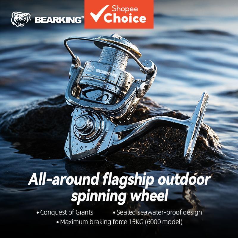 Carretilha de Pesca Bearking Sea Fishing Reel CAESAR 1000-6000 5+1 Rolamentos Rolamento Máximo 15KG Com 5.2:1 Carretel