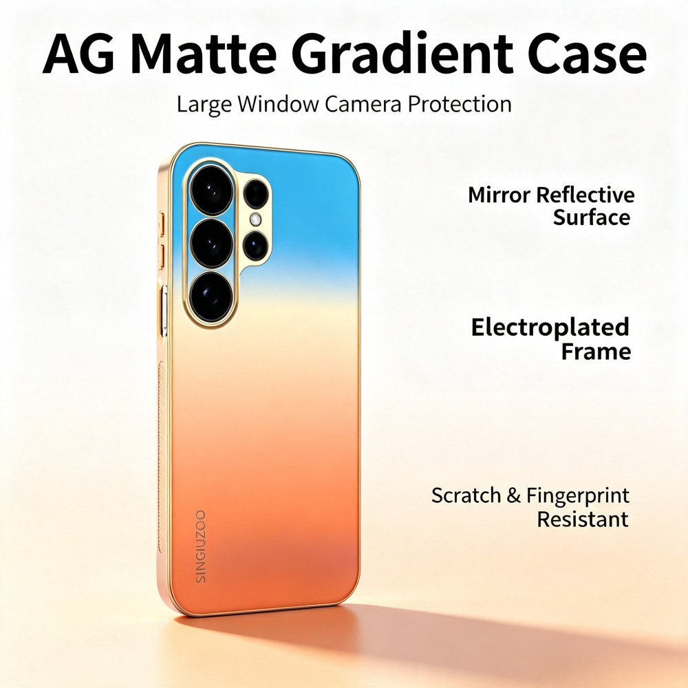 Capa De Telefone Colorida Galvanizada Gradiente AG Fosca À Prova De Choque Para Samsung S26 Ultra S25 S24 S23 S22 S21 No