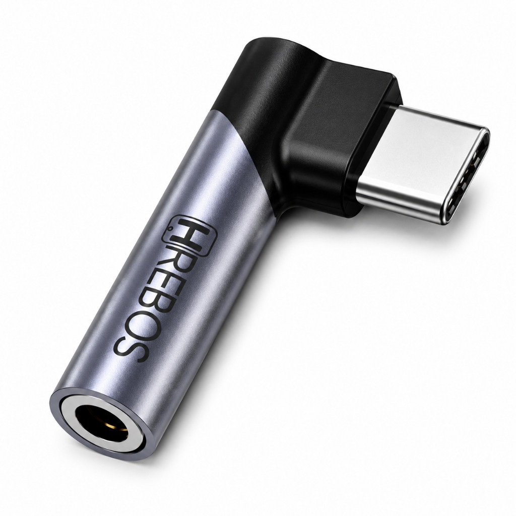Adaptador USB Tipo C para Fone P3 3.5mm 90 Graus Hrebos AD-273 Gamer Celular Tablet Auxiliar