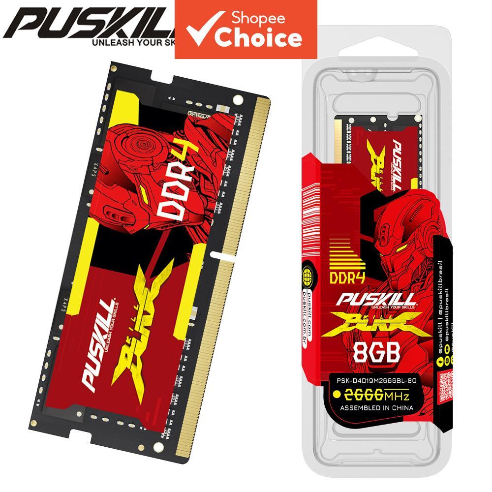 PUSKILL Notebook Memória RAM DDR4 8GB 3200MHz 2666MHz 2400MHz 1,2V SODIMM para Laptop