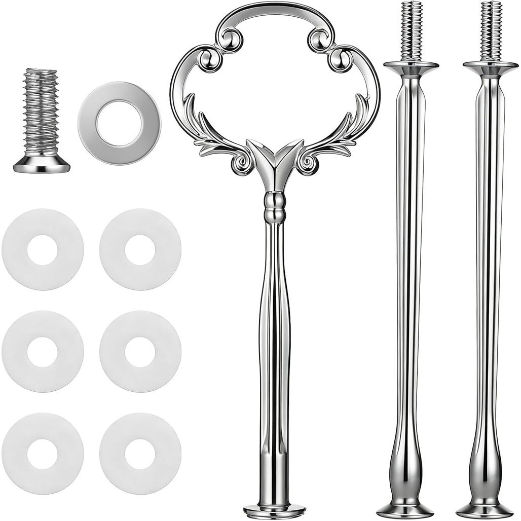 Kit de Ferragens para Bandeja de Servir de 3 Níveis, Kit de Ferragens para Suporte de Bolo de 3 Níveis, Suportes para Pr