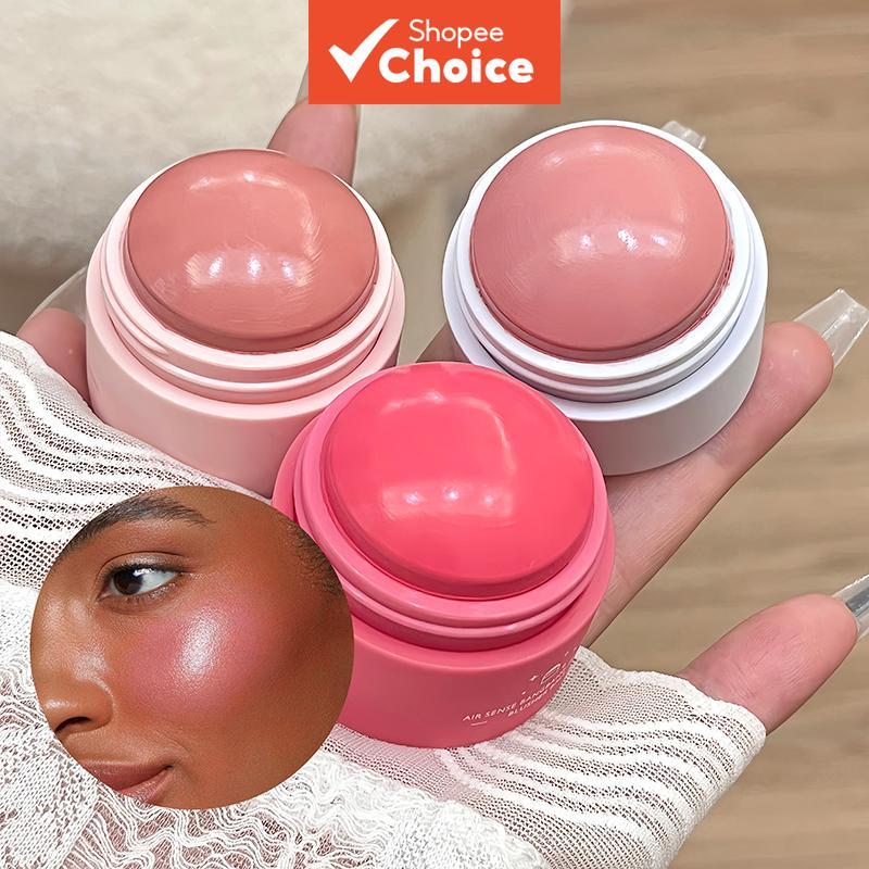 Pó de Blush em Bola - Paleta 2 em 1 de Sombra de Olhos e Bochechas, Acabamento Aveludado de Baixa Saturação, Longa