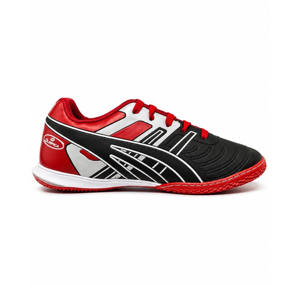 Chuteira Futsal Adulto Olimpica 5.0 Preto Vermelho
