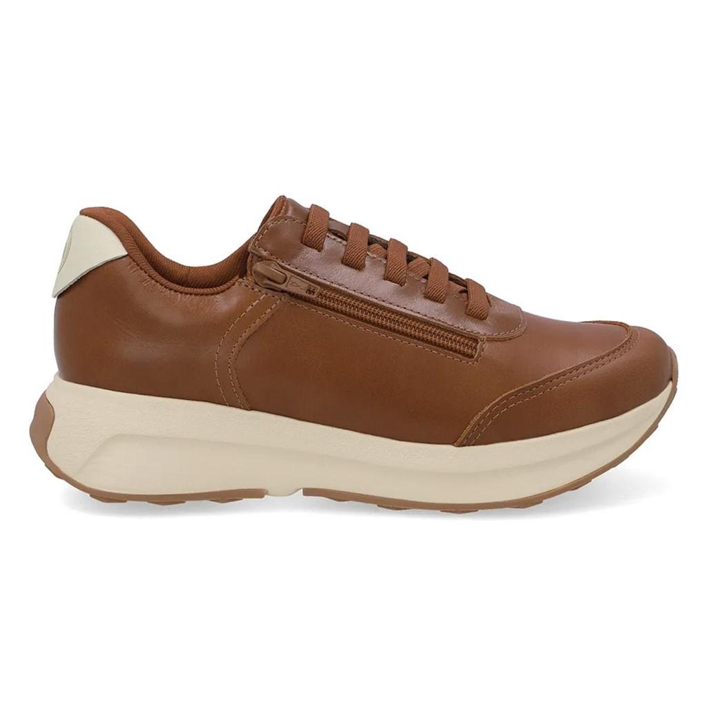 Tênis Usaflex Feminino em Couro Com Zíper Lateral Casual AK10014