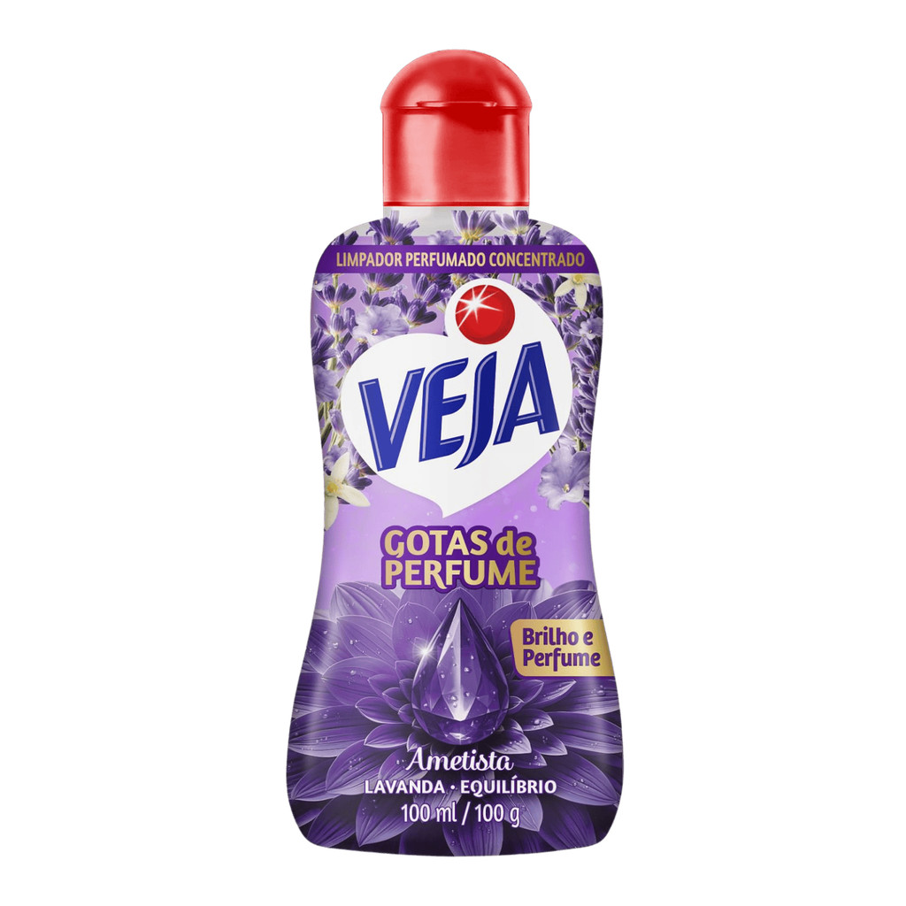 Veja Limpador Ametista Lavanda Equilíbrio Gotas de Perfume Frasco 100ml