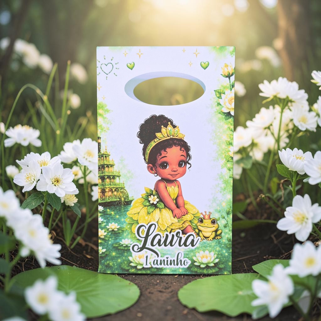Sacolinha Surpresa Personalizada PRINCESA TIANA BABY Cute Fofinha - Lembrancinha para festa