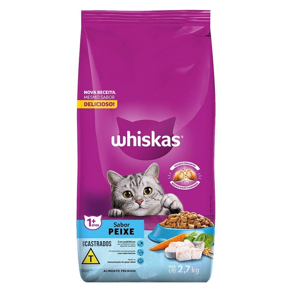 Ração Whiskas Gatos Castrados Peixe 2,7kg
