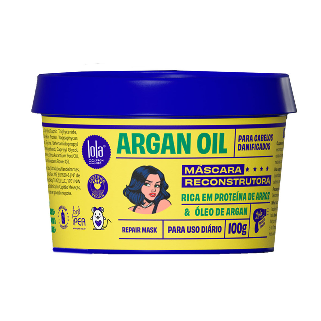 Mascara Reconstrutora Lola Cosmetics Oil Argan 100g