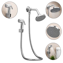 Chuveiro Ducha Flatt Redondo Completo Com Desviador Solar Gás Banheiro Fino