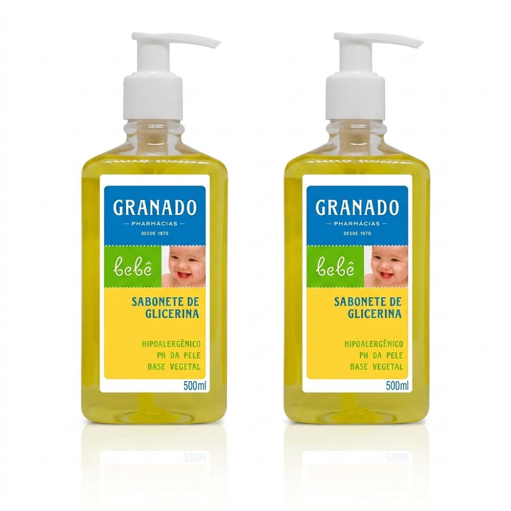 Kit 2 Sabonete Líquido Granado Glicerina Bebê 500ml Cada