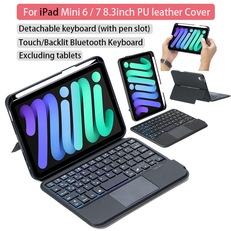 Capa Protetora De Teclado Bluetooth Removível Retroiluminado Por Toque Para iPad