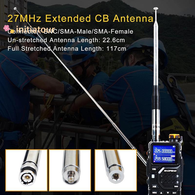 [Init-t] Walkie Talkie 27MHz CB Retrátil Alto Ganho Rádio Portátil Antena Telescópica SMA-Fêmea Macho Conectores BNC Nov