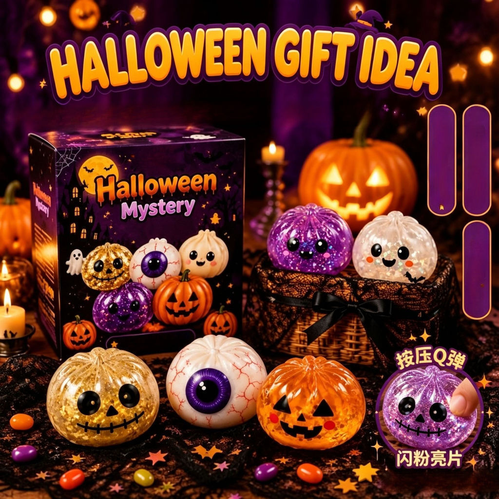 Brinquedos de apertar com recuperação lenta, brinquedos interativos de Halloween, presentes para crianças e adultos.