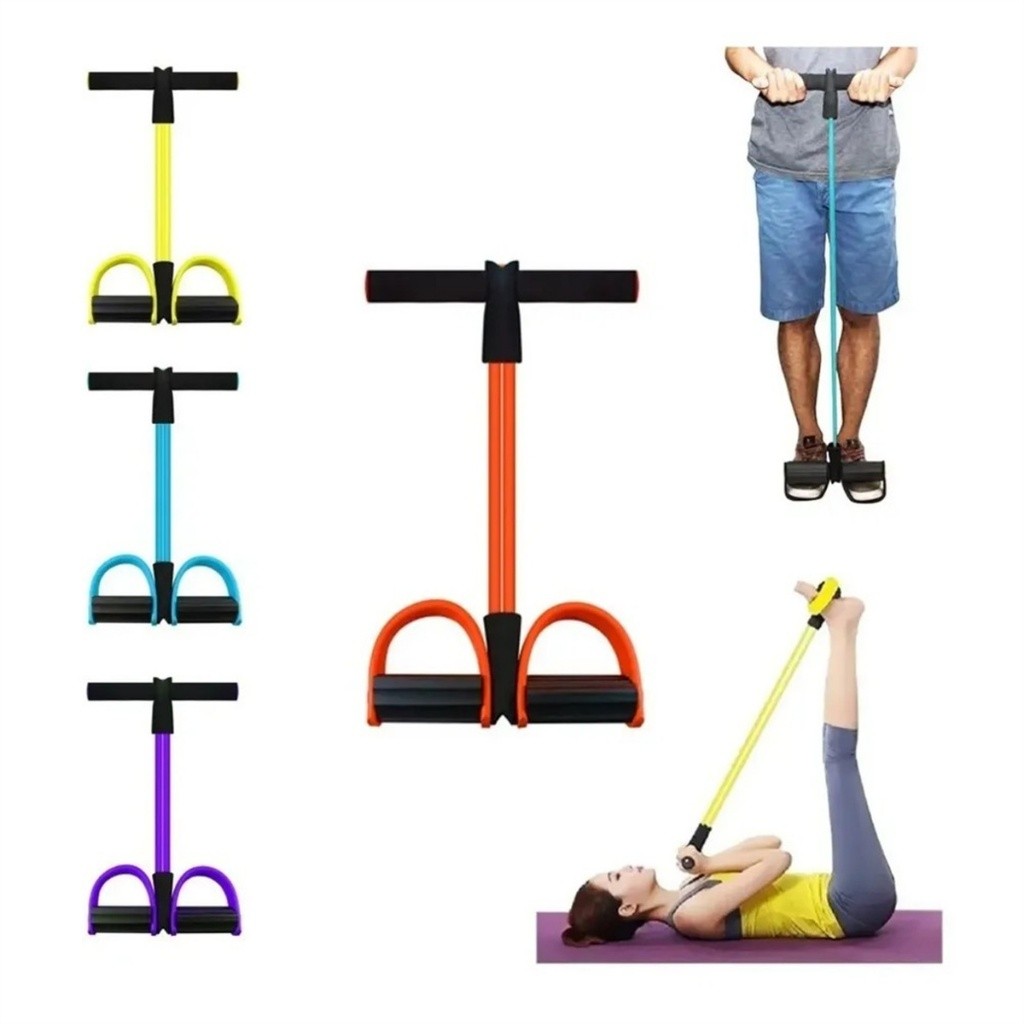 Elástico Extensor com Pedal Fitness Musculação Pilates Treino Funcional Exercícios