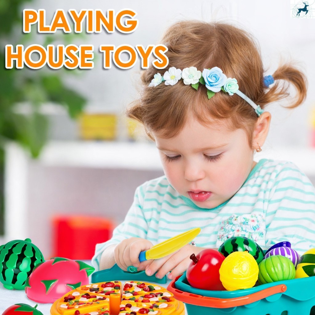 Conjunto De Comida Infantil De 80 Peças-Brinquedo Frutas Vegetais Para Educação Fingir Cozinhar