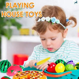 Conjunto De Comida Infantil De 80 Peças-Brinquedo Frutas Vegetais Para Educação Fingir Cozinhar