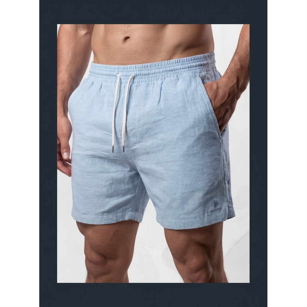 Kit 2 Bermudas Masculinas Linho Elastano Praiana Confortável Verão — Universe Color Mix