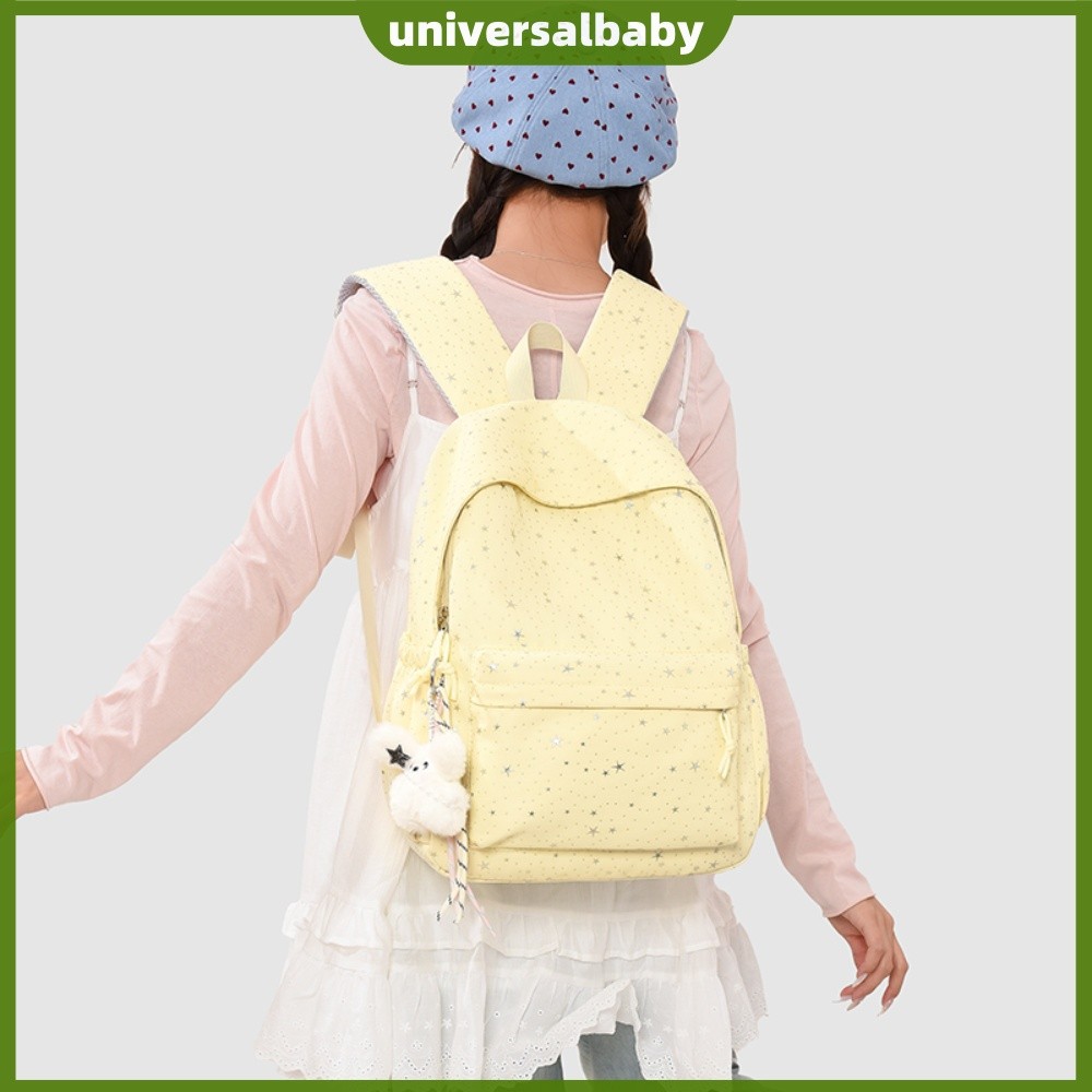 Mochila Feminina Estética De Nylon Com Estampa De Estrela Pingente Para Festas De Piquenique Em Viagens De Professores D