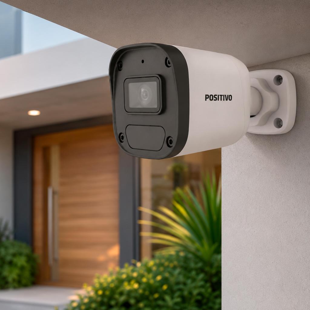 Câmera Positivo SEG IP Bullet CIP-B1312-M - 2MP Full HD 1080p, lente fixa 2.8 mm, visão noturna IR 30M, microfone