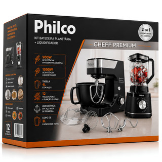 Kit Batedeira Planetaria Philco + Liquidificador 2400w Turbo Somados