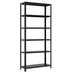 Prateleira Estante Armário Aço 6 Bandejas 90cm Preto Romero