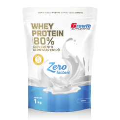 Whey Protein Concentrado Zero Lactose 1kg Growth Supplements - Natural