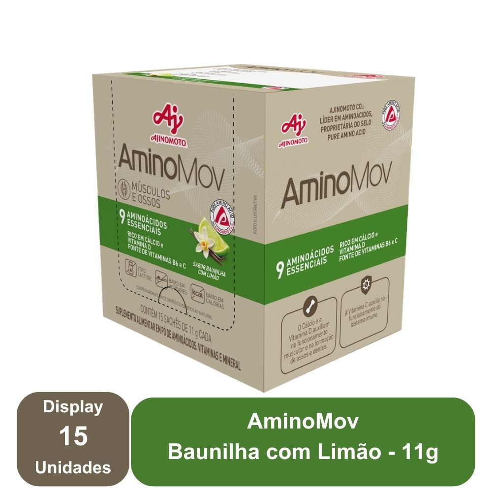 AminoMov Baunilha com Limão - Ajinomoto 15 sachês