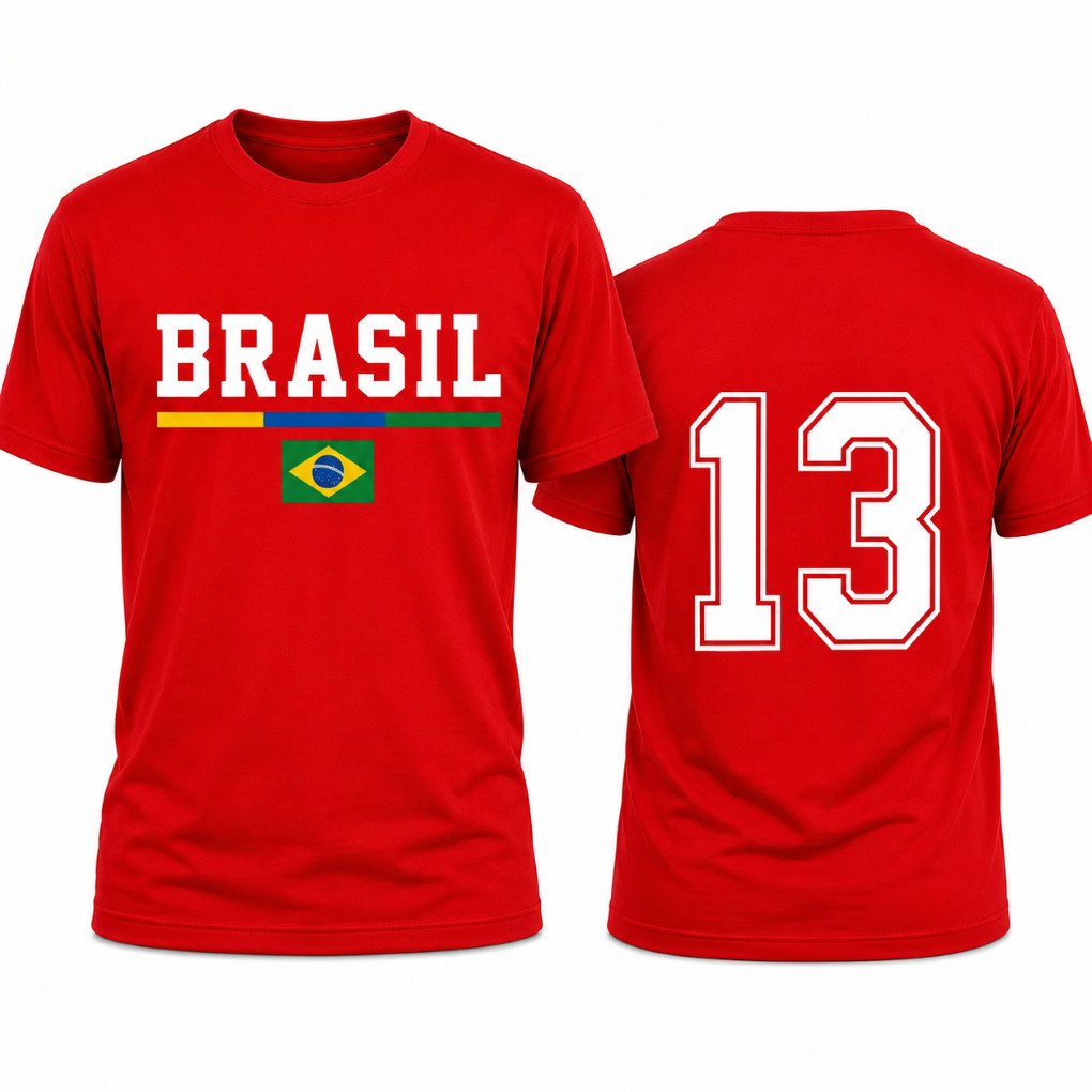 Camisa Brasil 13 Algodao Esquerda Unissex Casual Urbana Estilo Brasileiro Premium Macio Confortavel Envio Imediato — imagem 2 de 2